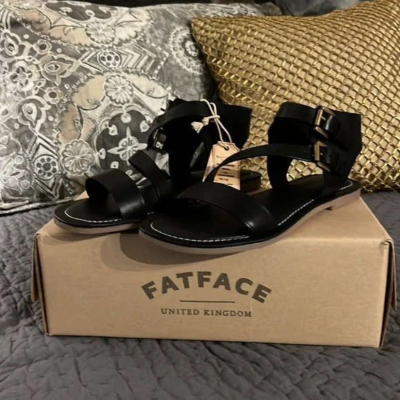 Fat Face Ellen Buckle Strap Black Sandals - Picture 4 of 7